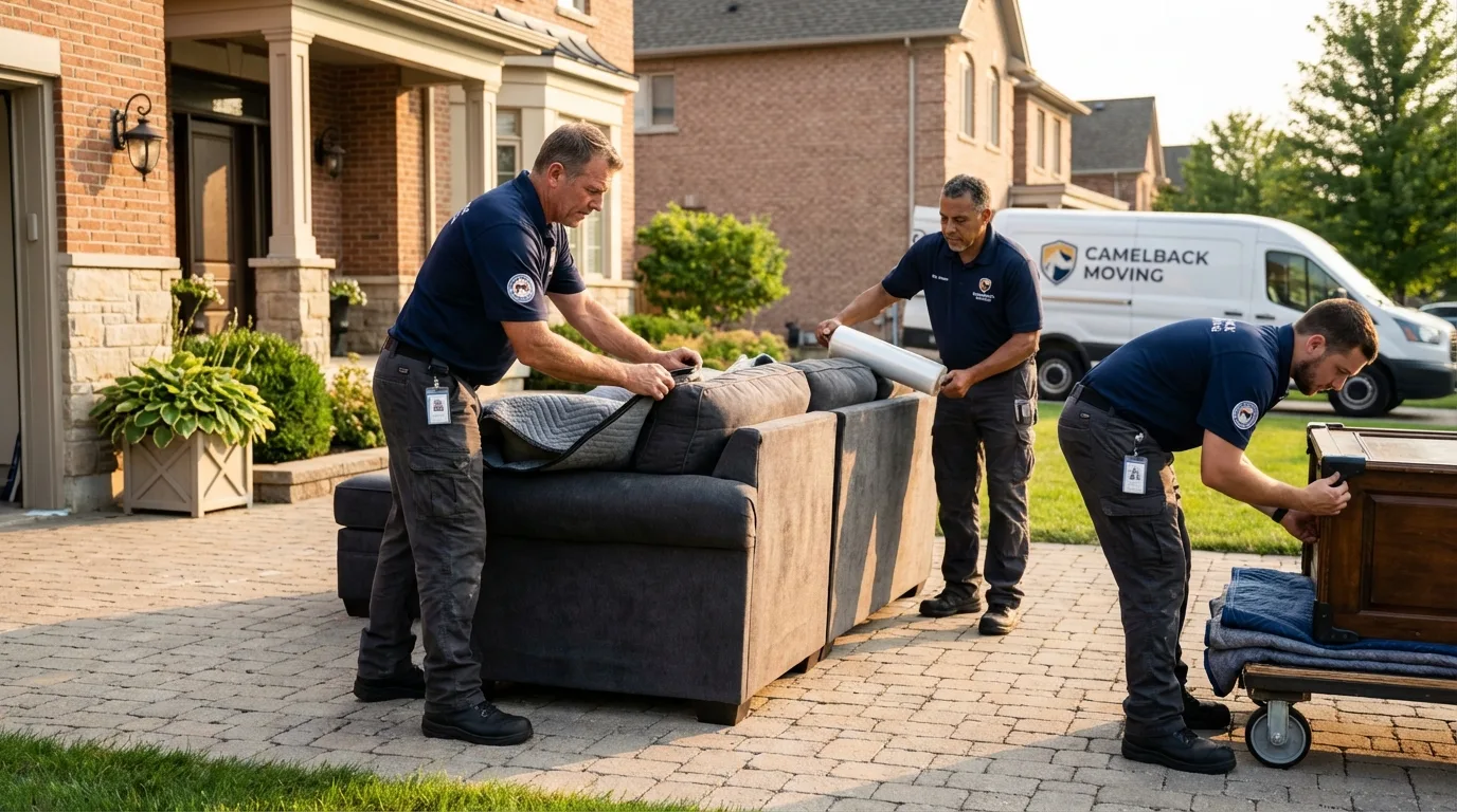 Large estate moving crew wrapping furniture in Salyersville, KY