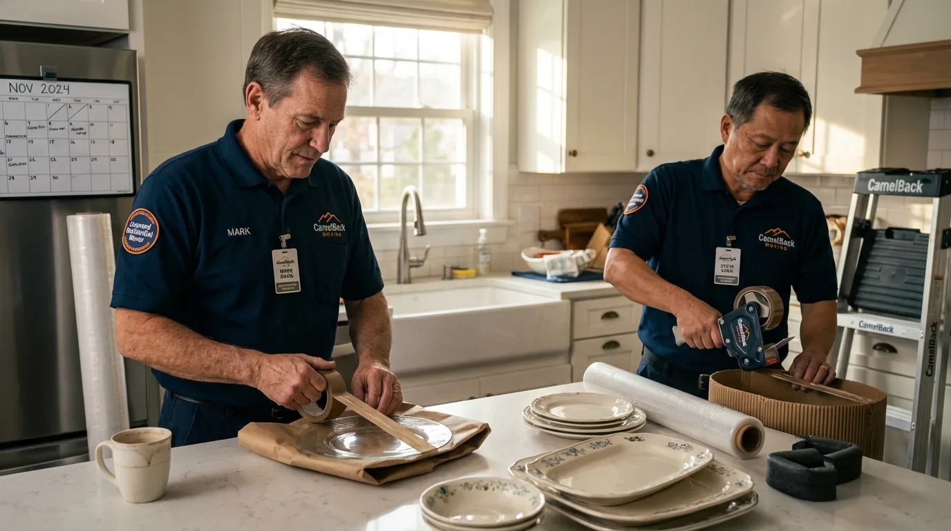 Professional crew packing kitchen dishware in Salyersville, KY
