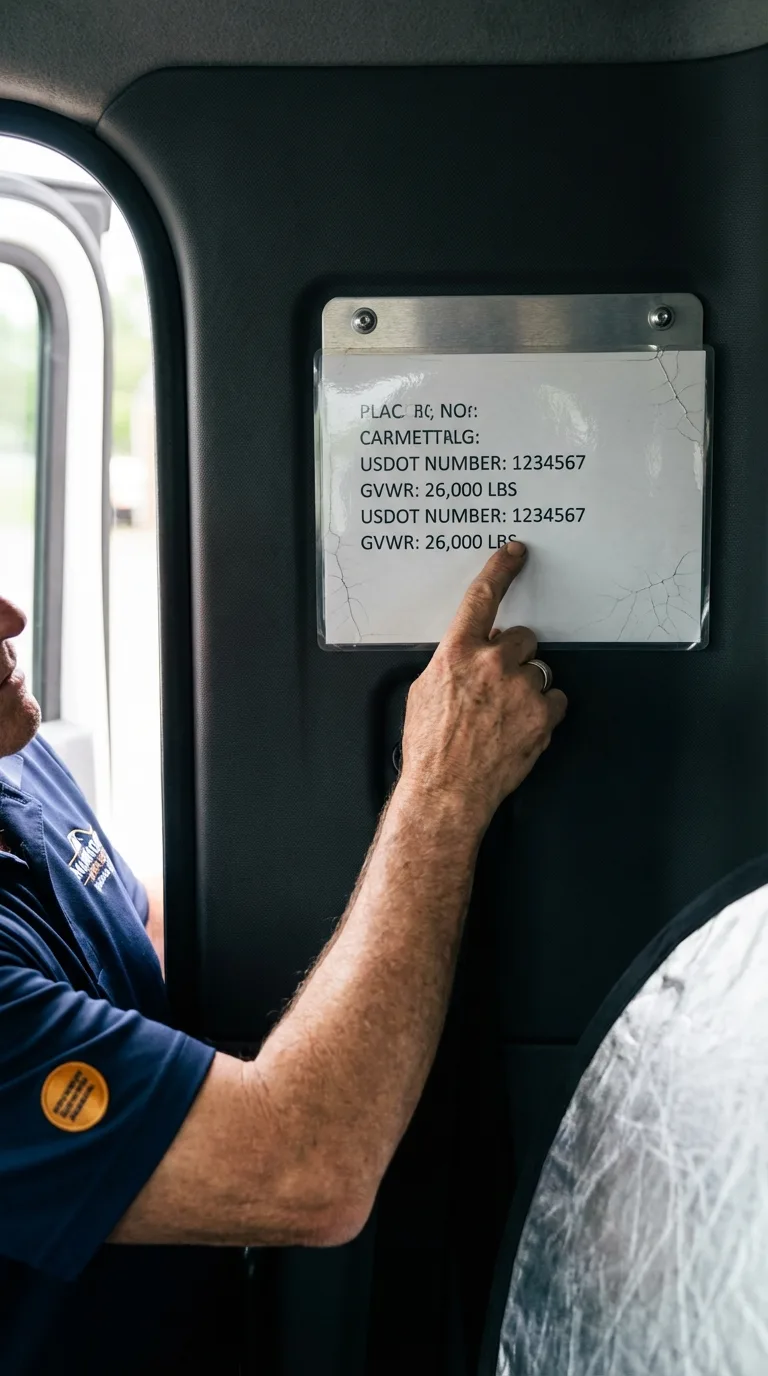 USDOT licensing placard verification in Salyersville